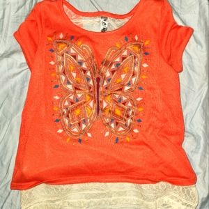 Little girls butterfly blouse
